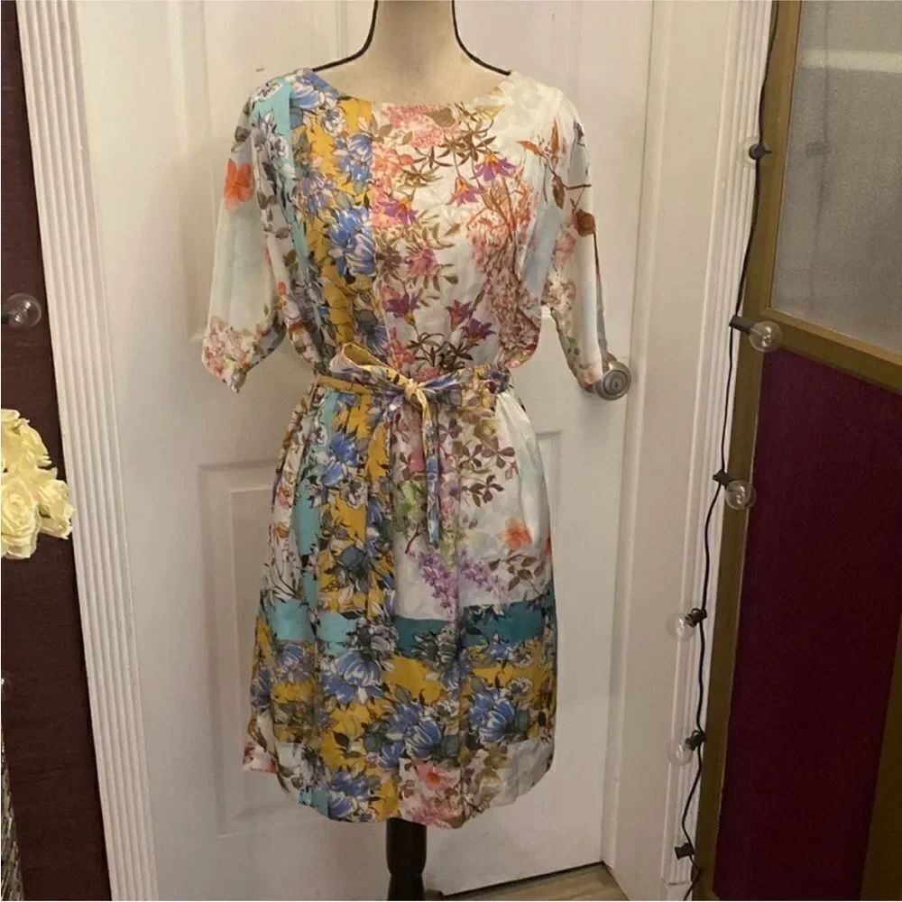 Poetry Filipi Floral Patchwork Dress, S